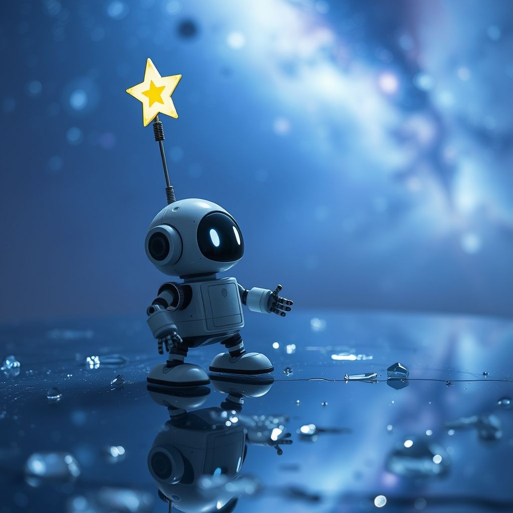 El pequeño robot y el cometa brillante