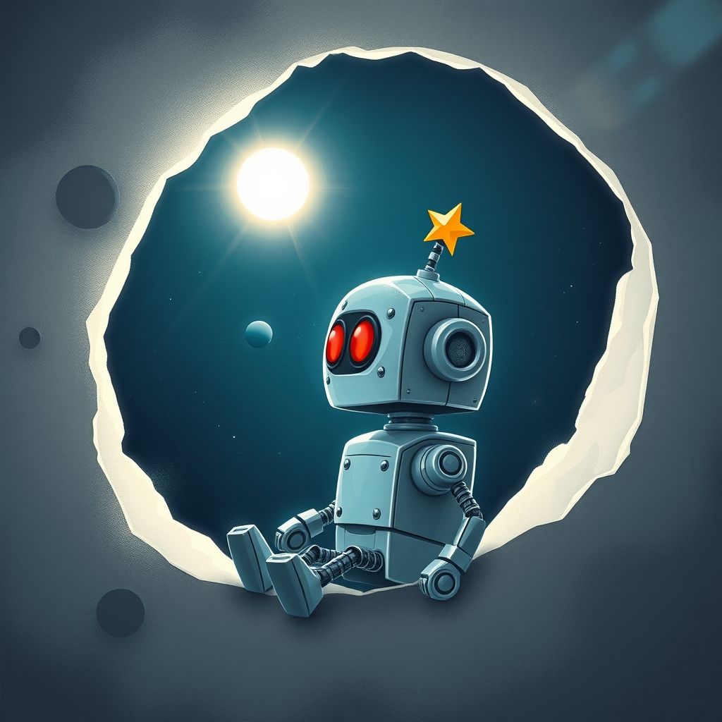 Portada de El pequeño robot que quería alcanzar el Sol