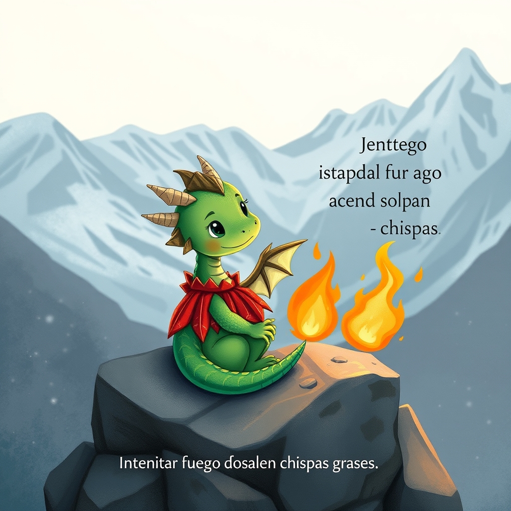 Portada de El pequeño dragón y el fuego de colores