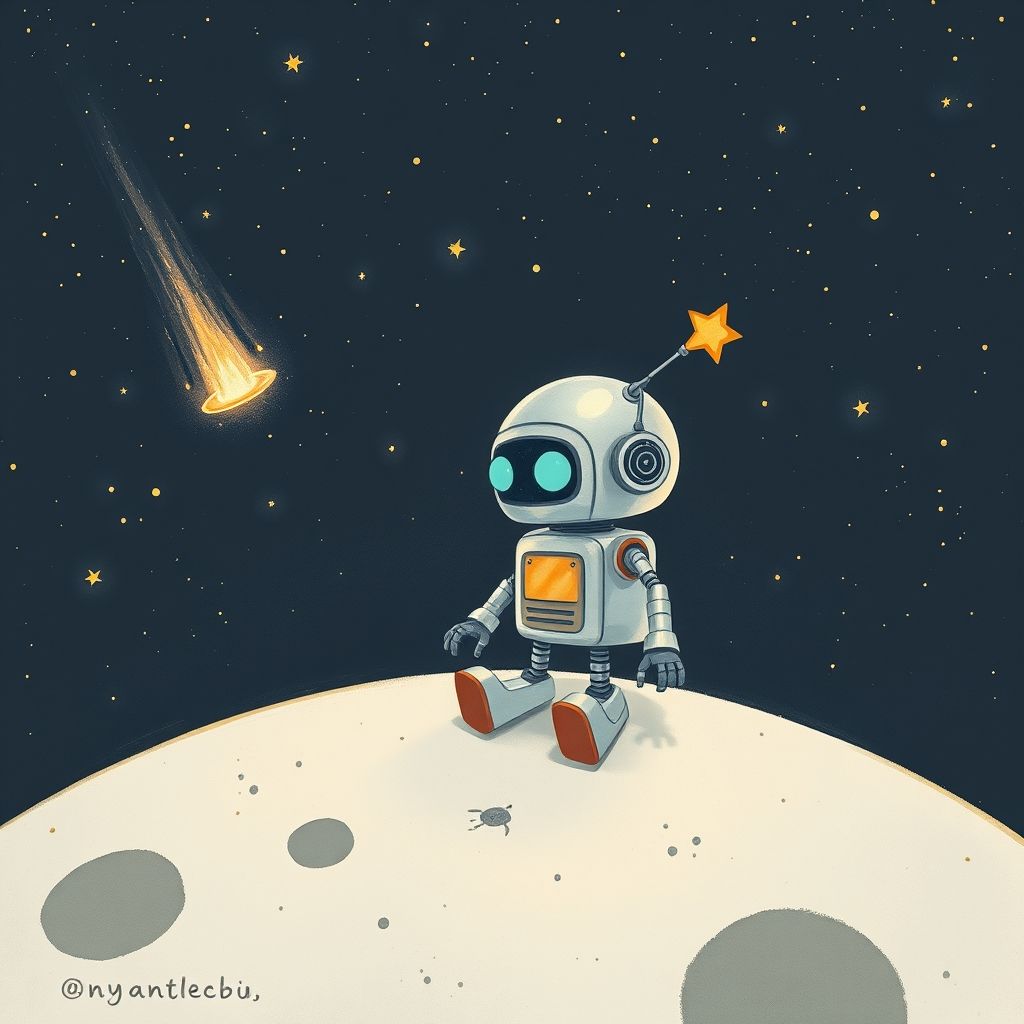 Portada de El pequeño robot y el jardín de estrellas