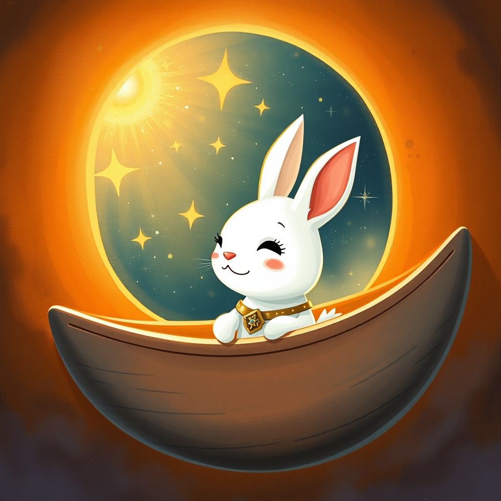 Portada de El viaje lunar del conejo valiente