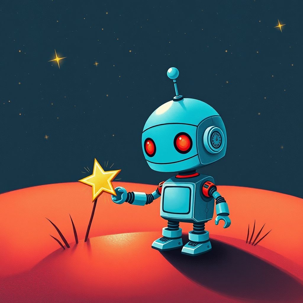 Portada de El pequeño robot y la estrella perdida