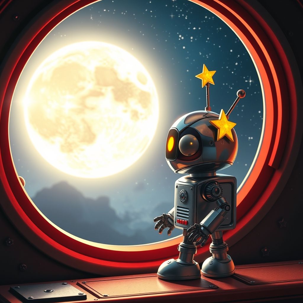 Portada de El pequeño robot que quería tocar la luna