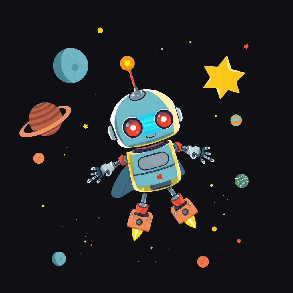 Portada de El pequeño robot y la estrella perdida