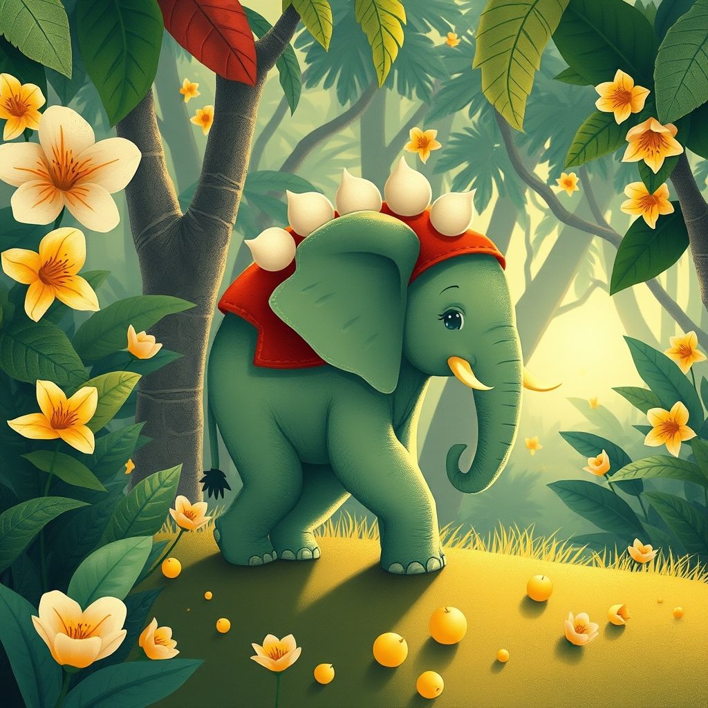 El pequeño elefante verde y el tesoro de la selva