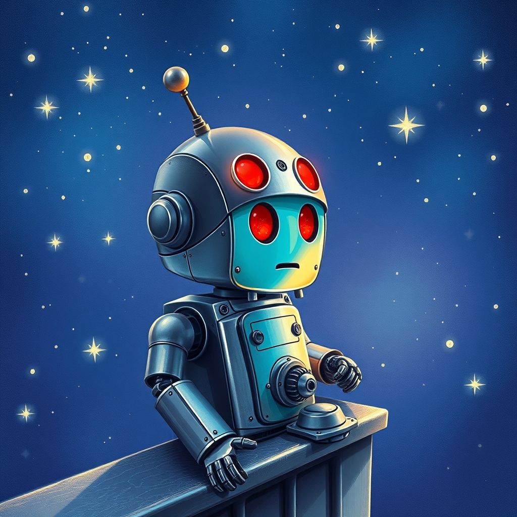 Portada de El pequeño robot que quería tocar una estrella