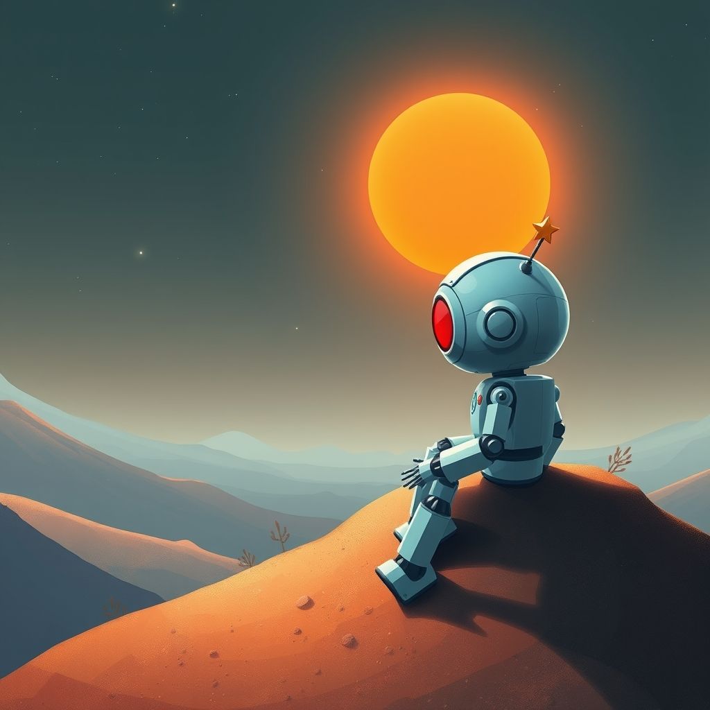Portada de El pequeño robot que quería alcanzar el Sol