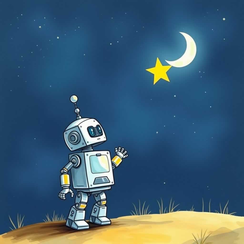 Portada de El pequeño robot y la estrella perdida