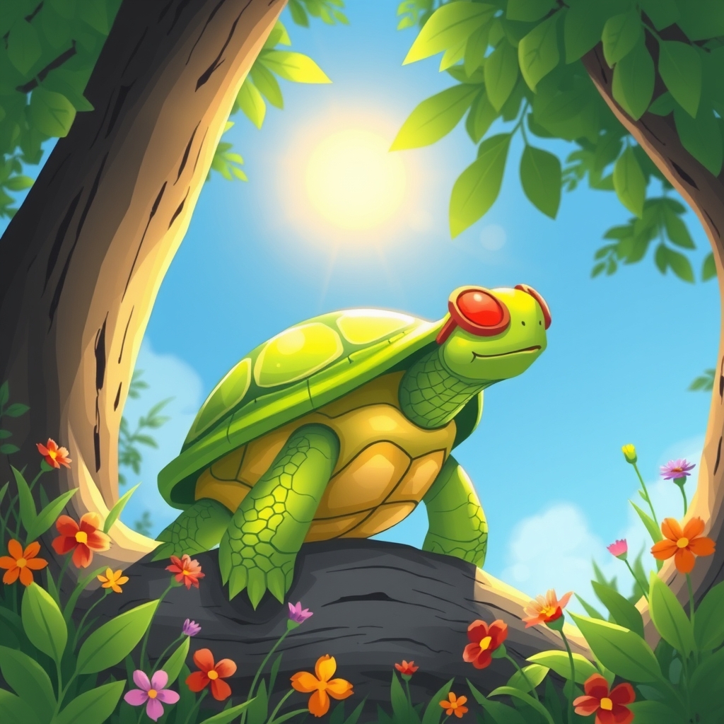 La Tortuga Arcoíris y el Pajarito perdido