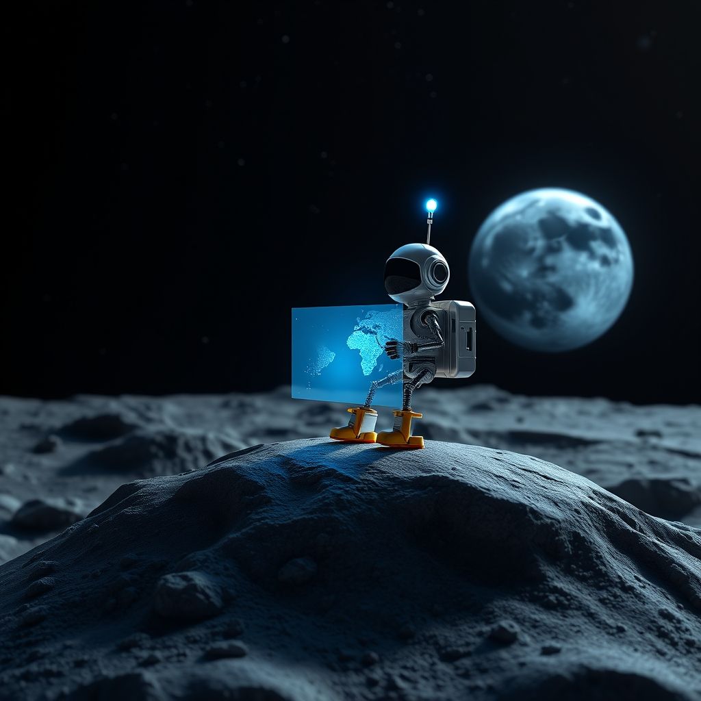 Portada de El pequeño robot y el secreto de la Luna