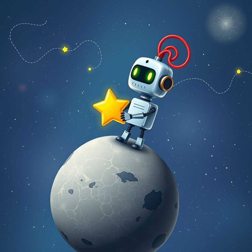 Portada de El pequeño robot y la estrella perdida