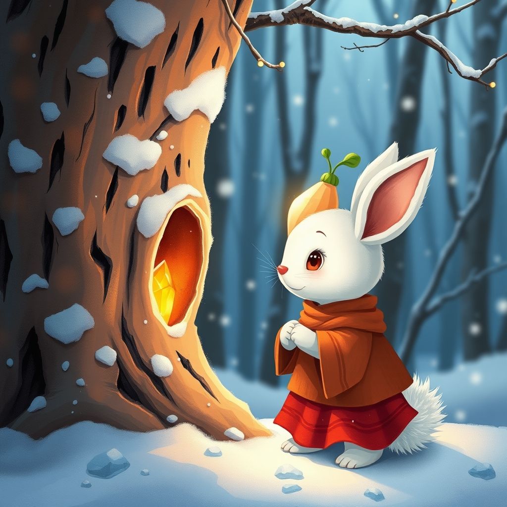 El conejo de la bufanda roja y el bosque de cristal