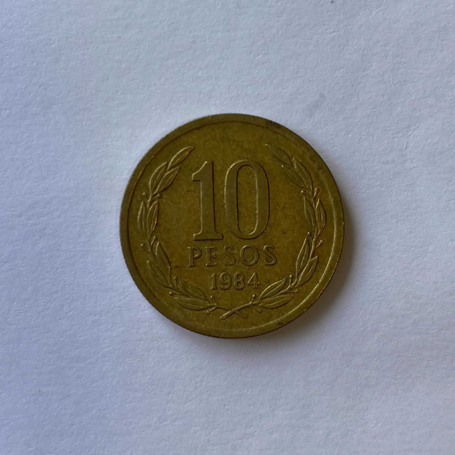 Anverso de 10 Pesos, 1984