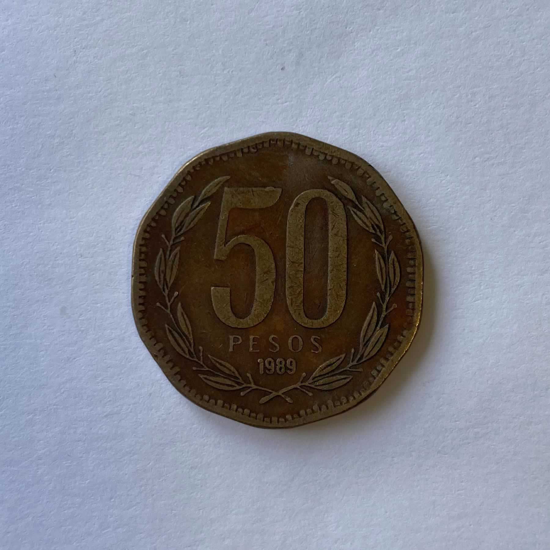 Anverso de 50 Pesos, 1989