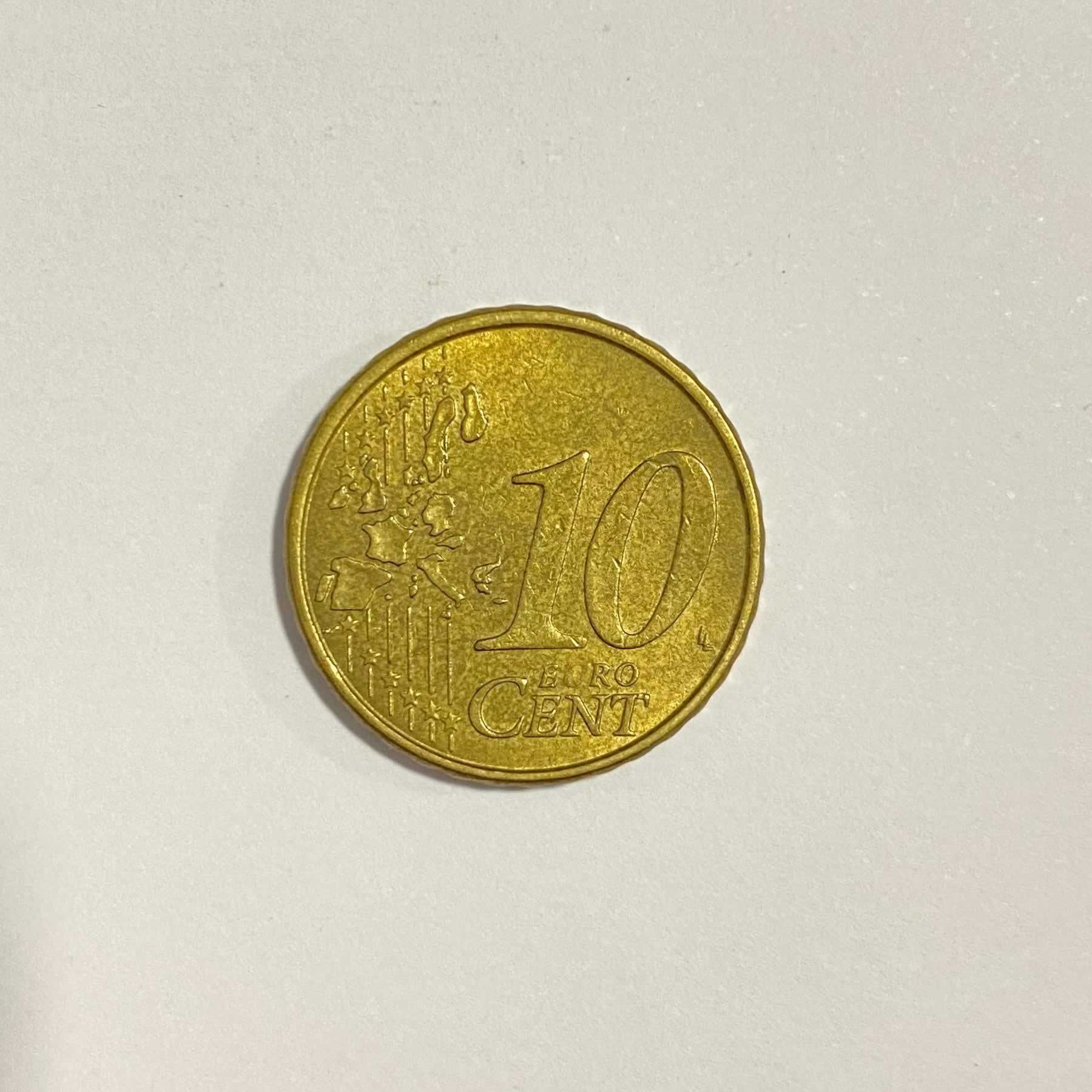 Anverso de 10 Céntimos de Euro, 2002