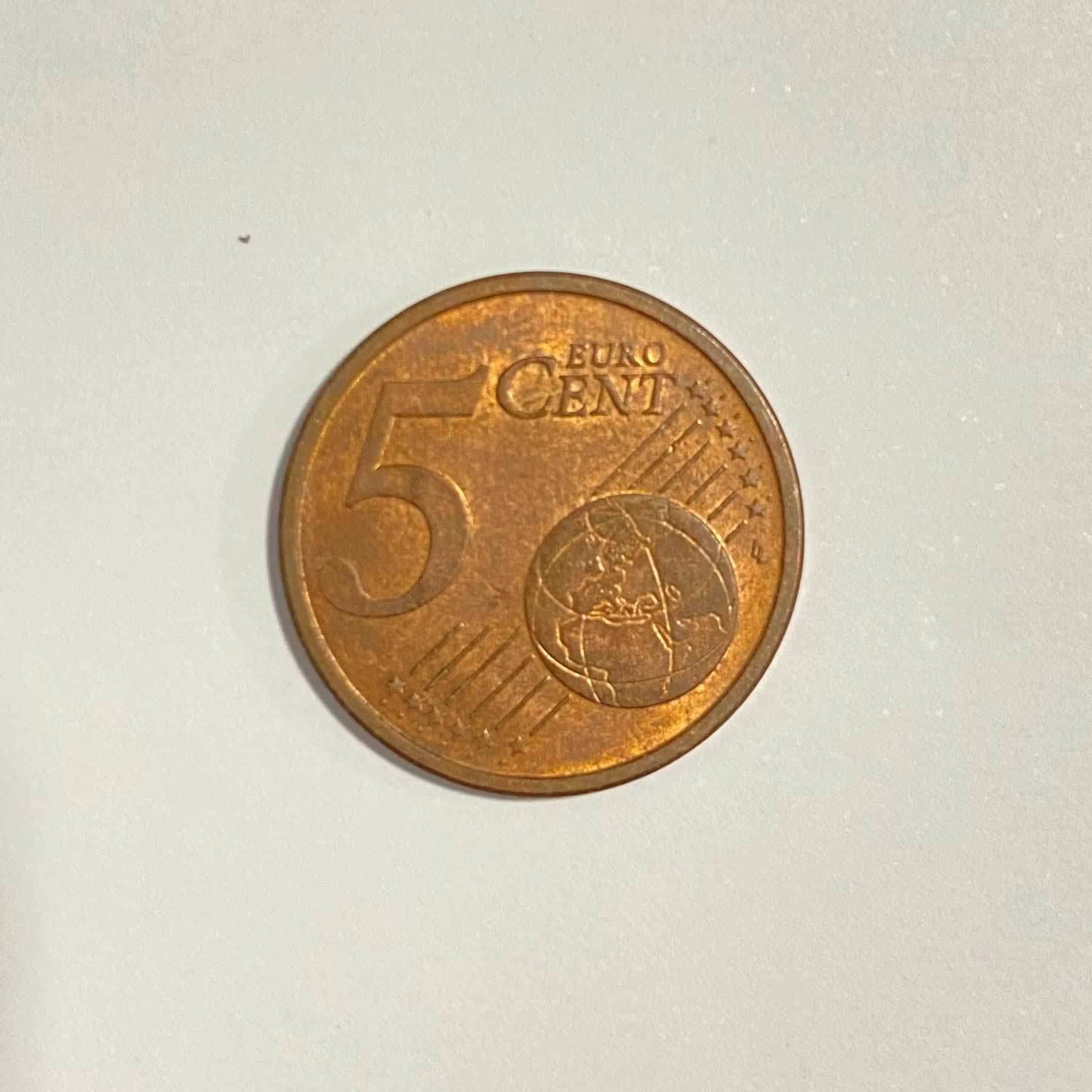 Anverso de 5 Céntimos de Euro, 2002, 2012