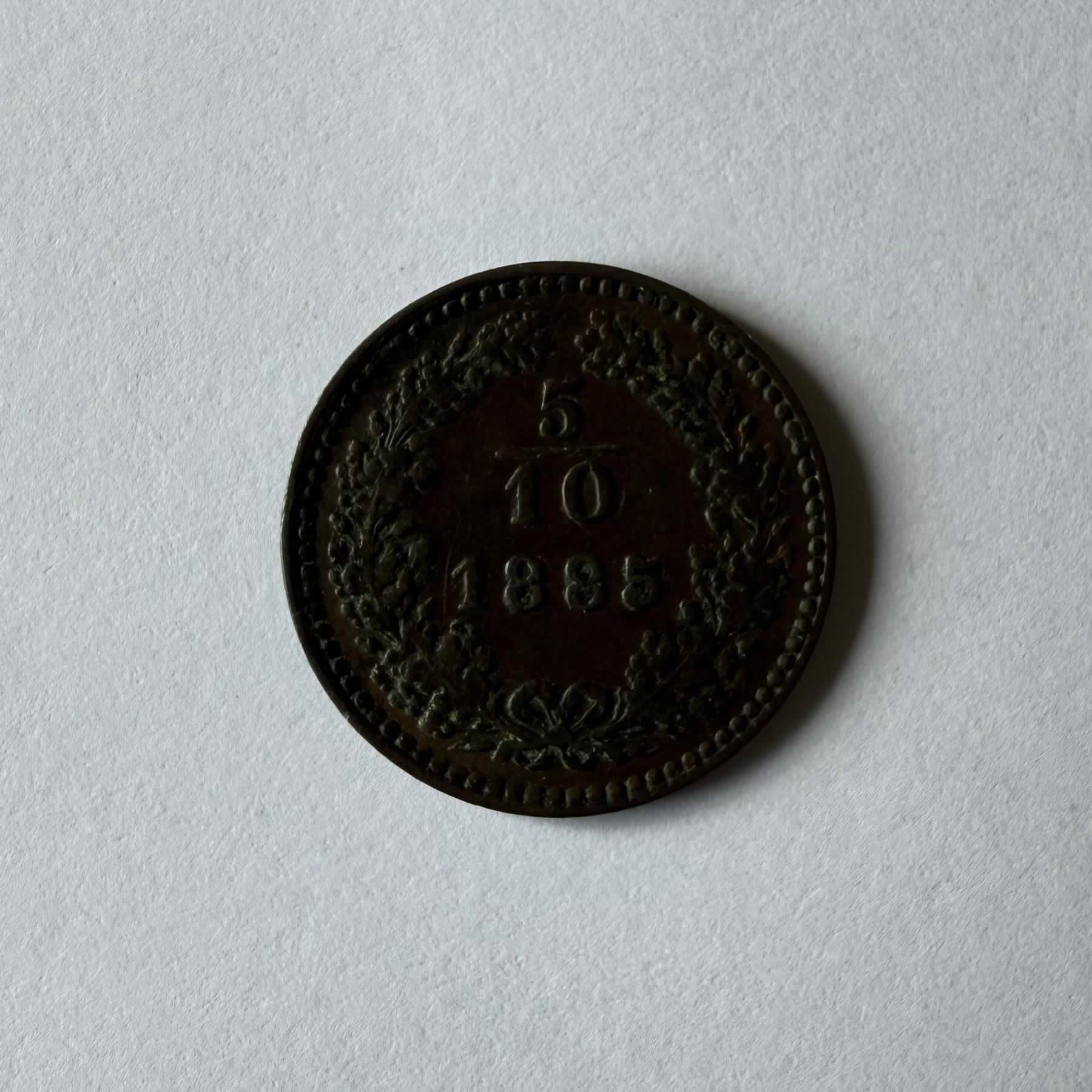 Anverso de 5/10 Kreuzer, 1885
