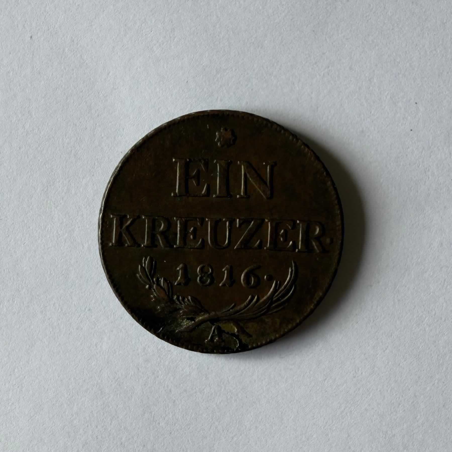 Anverso de 1 Kreuzer, 1816