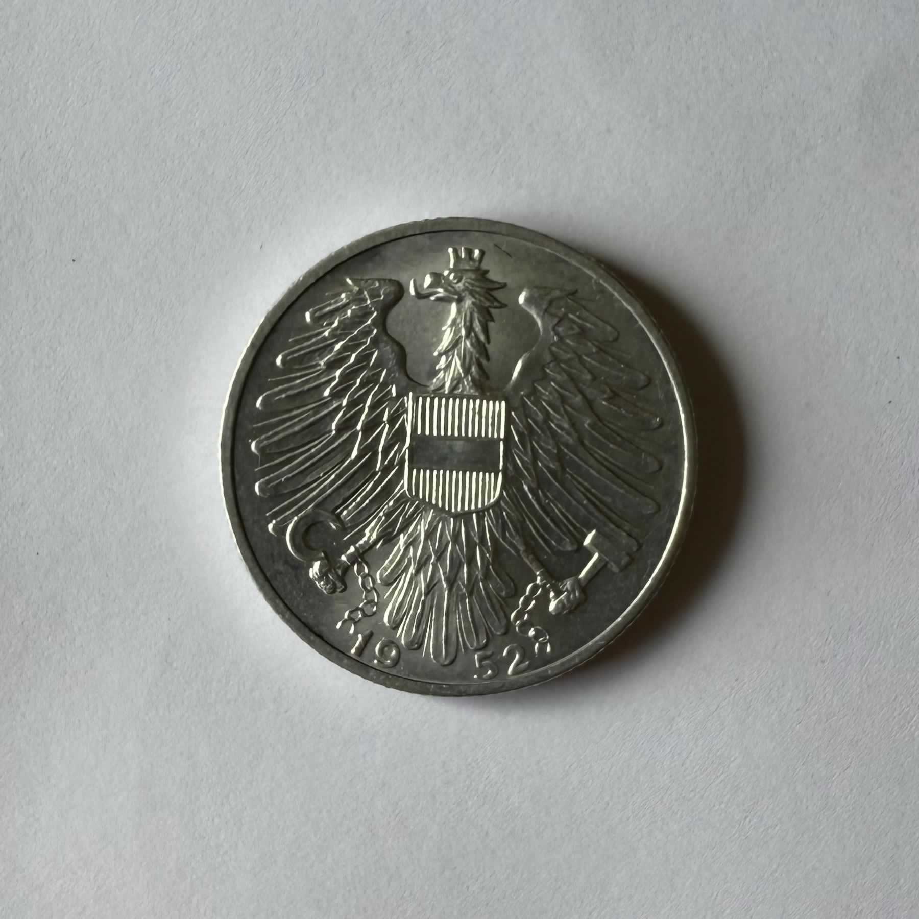 Reverso de 5 Schilling, 1952