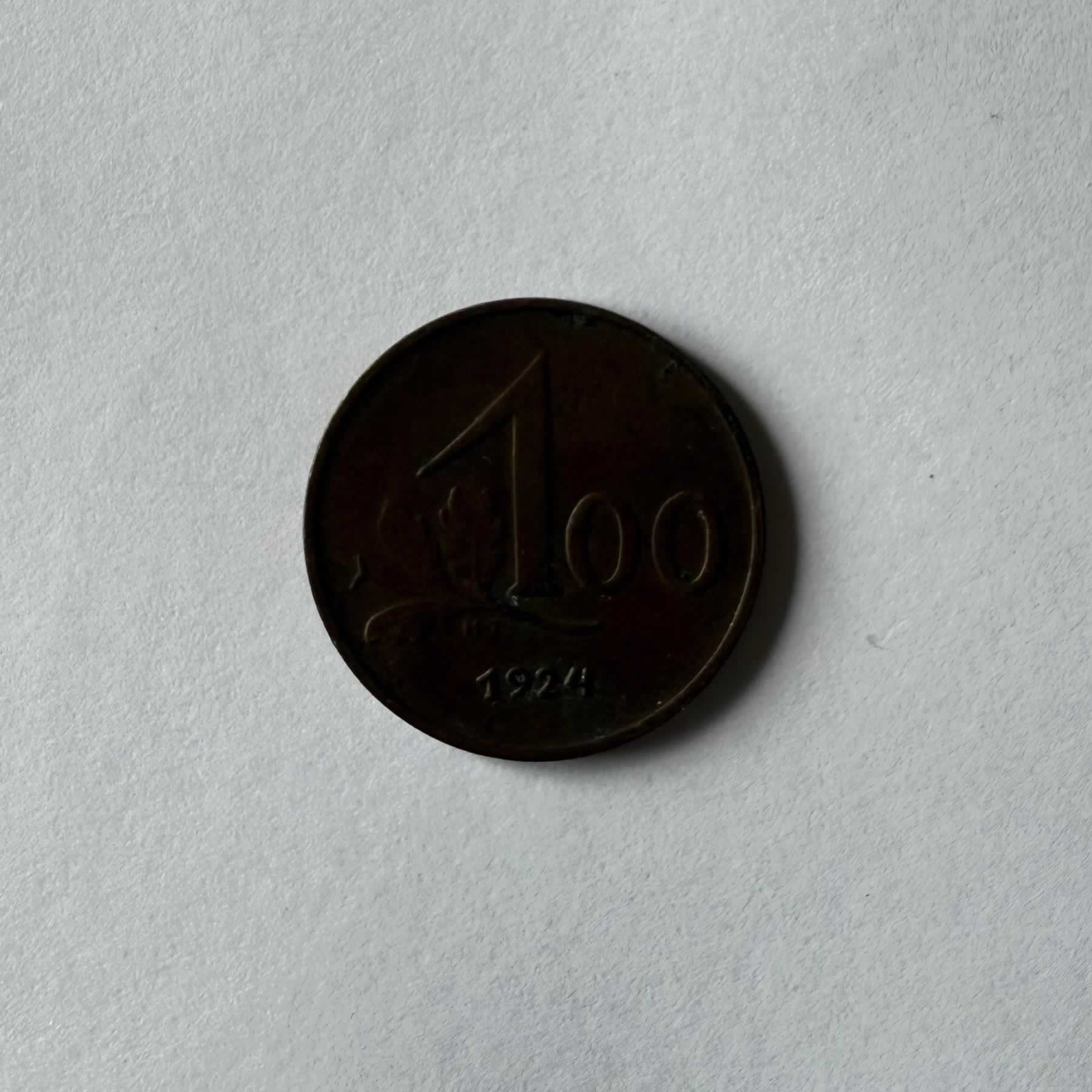 Anverso de 100 Coronas, 1924
