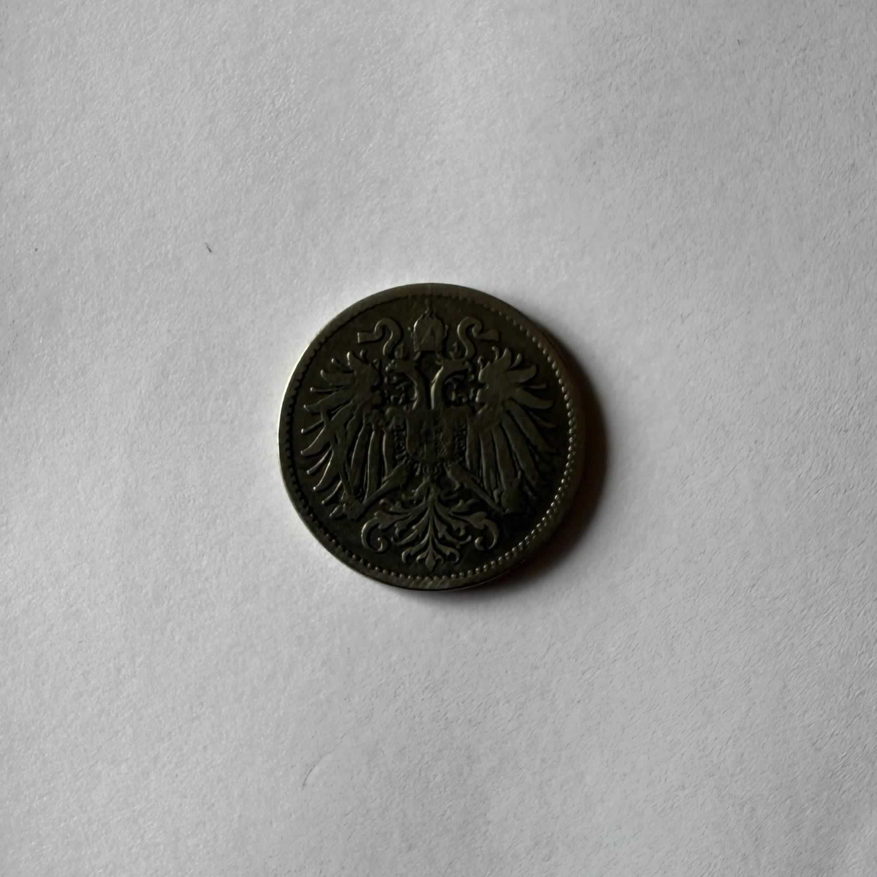 Reverso de 10 Hellers, 1893