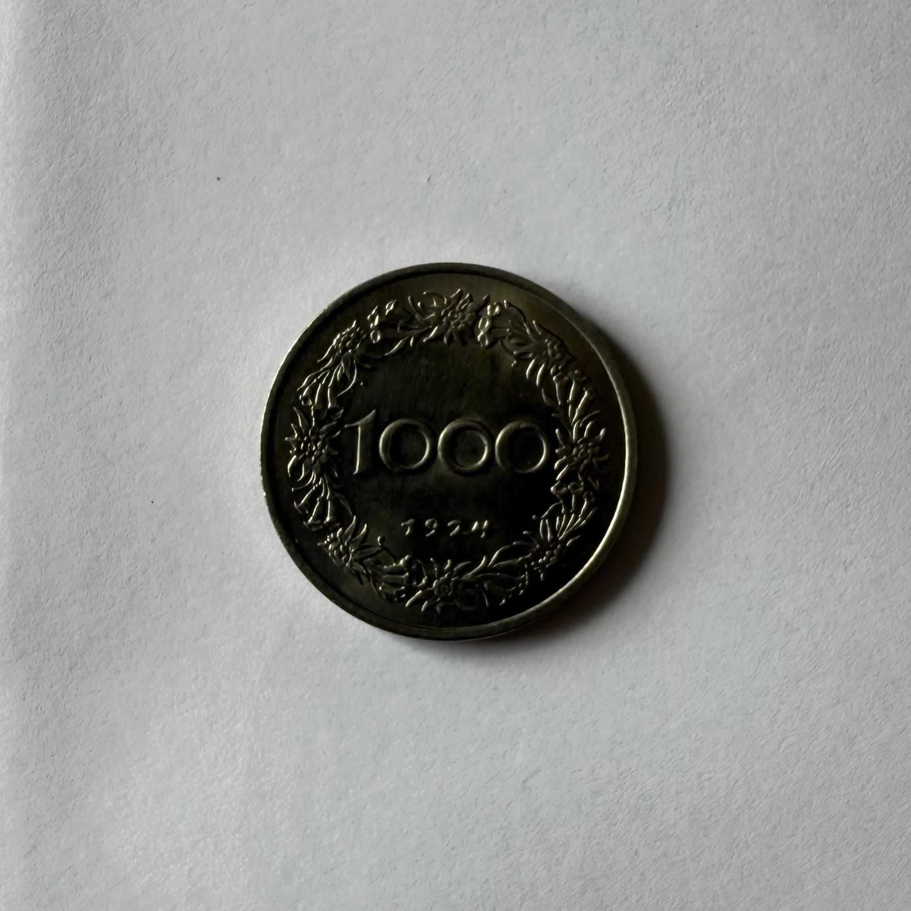 Anverso de 1000 Coronas, 1924