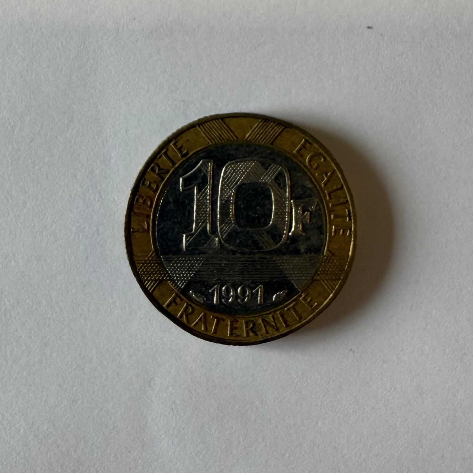 Anverso de 10 Francos, 1991