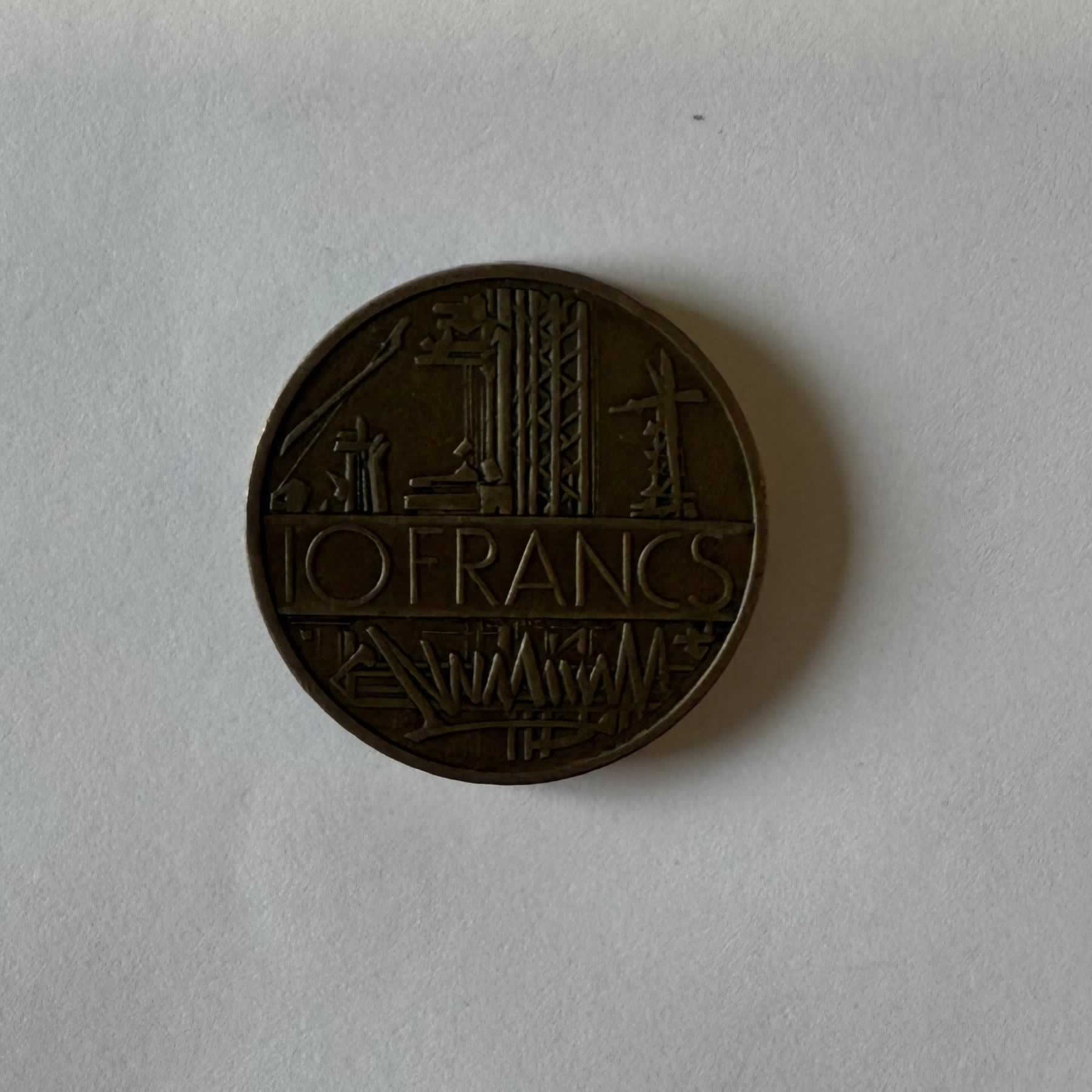 Anverso de 10 Francos, 1977, Francia · 5ta. República 1959 - 2002
