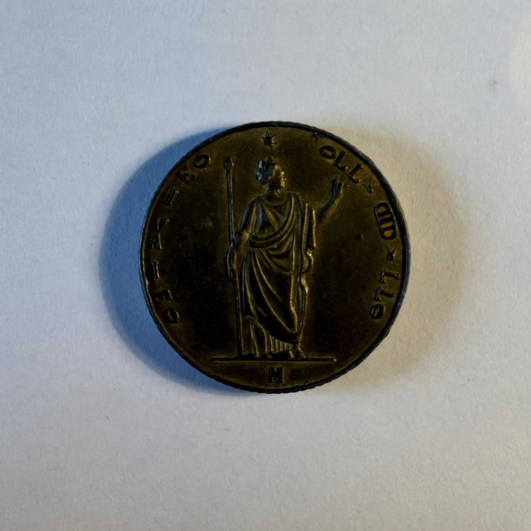 Reverso de 5 Liras, 1848