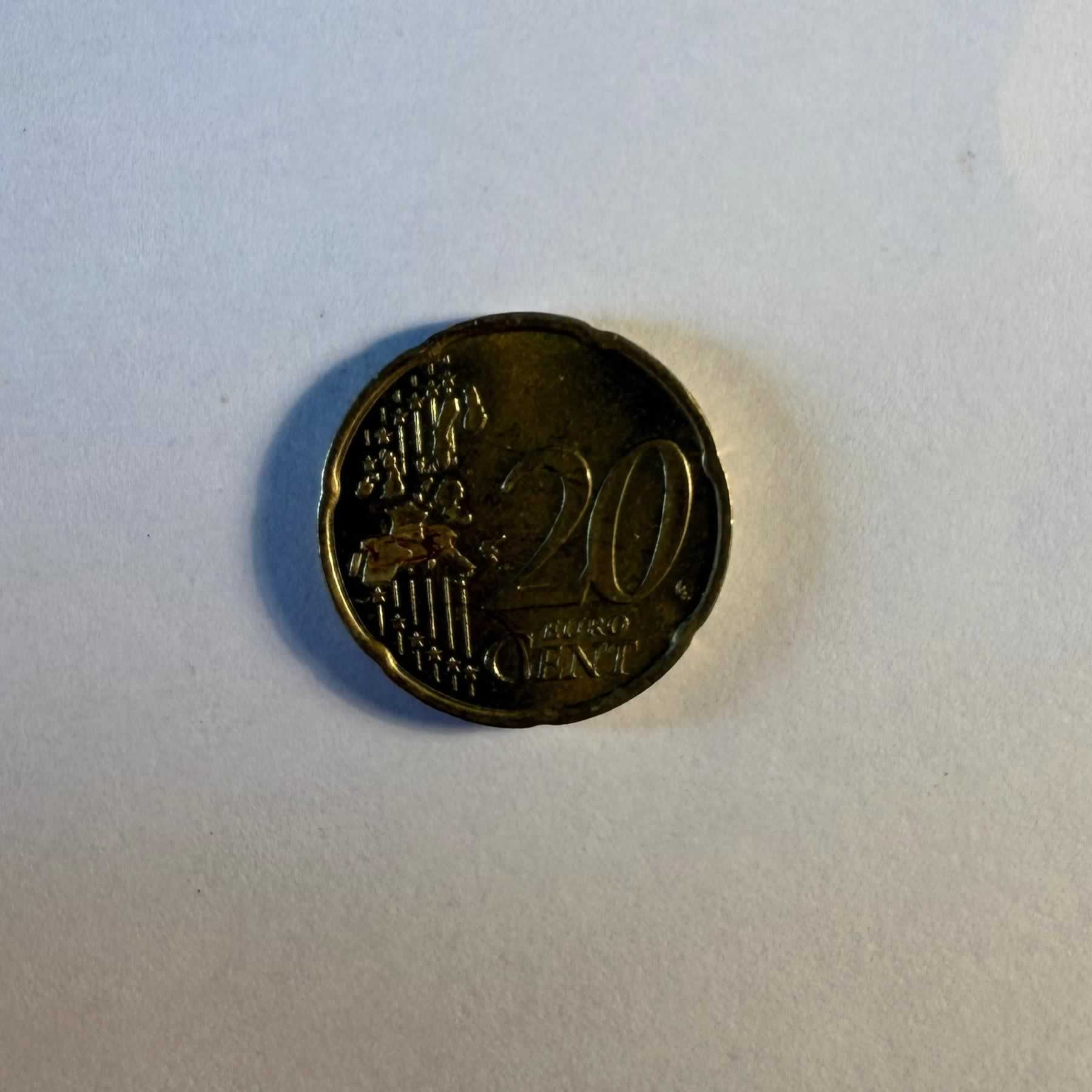Anverso de 20 Euro Cent, 2002