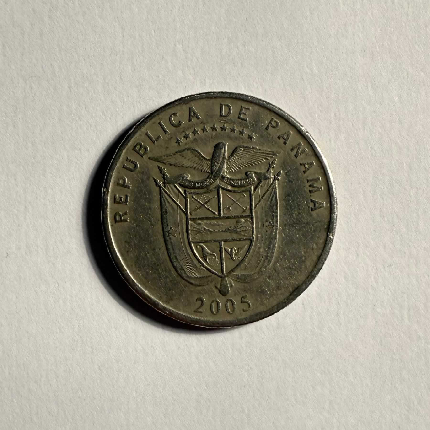 Anverso de 25 Centésimos de Balboa, 2005