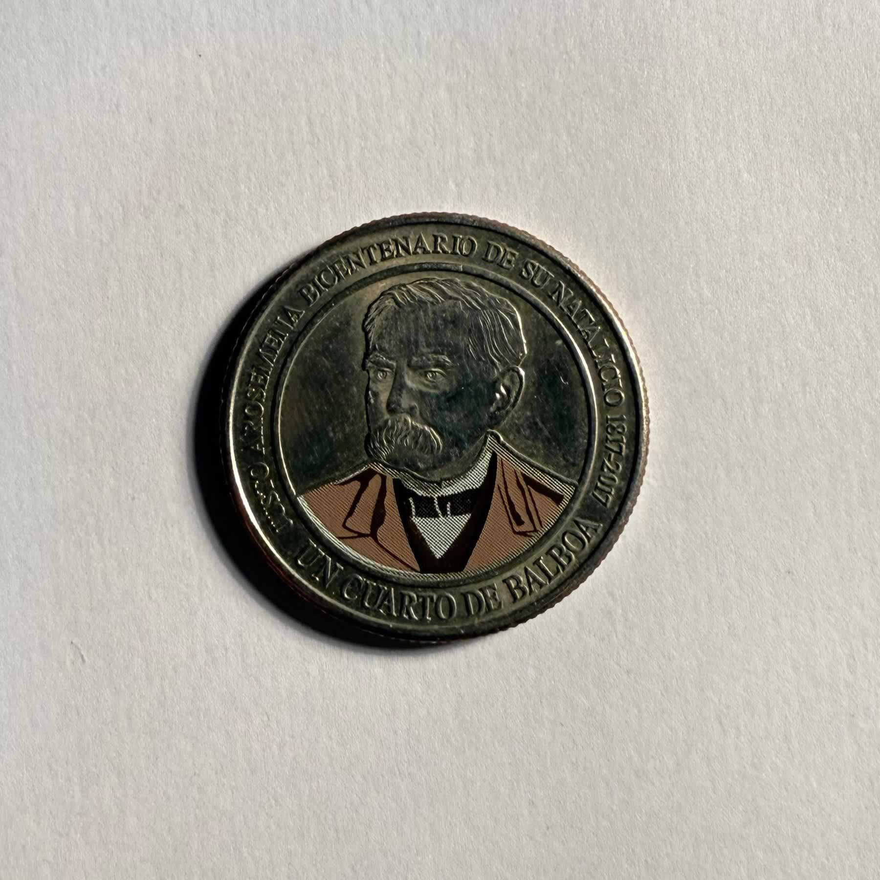 Reverso de 1/4 de Balboa, 2017, Panamá · 1961 - 2019
