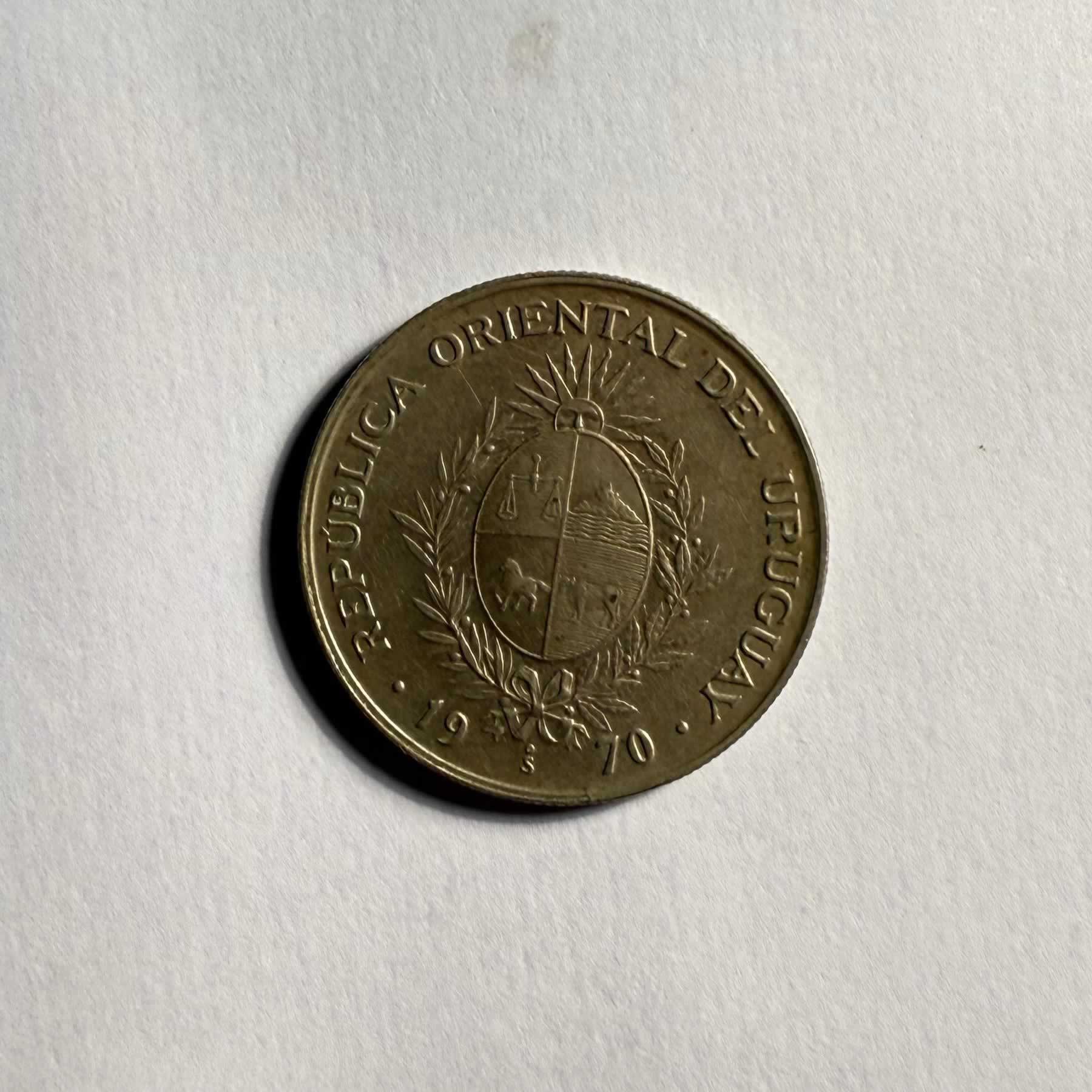 Reverso de 20 Pesos, 1970, Uruguay · Peso Uruguayo 1994 - Presente