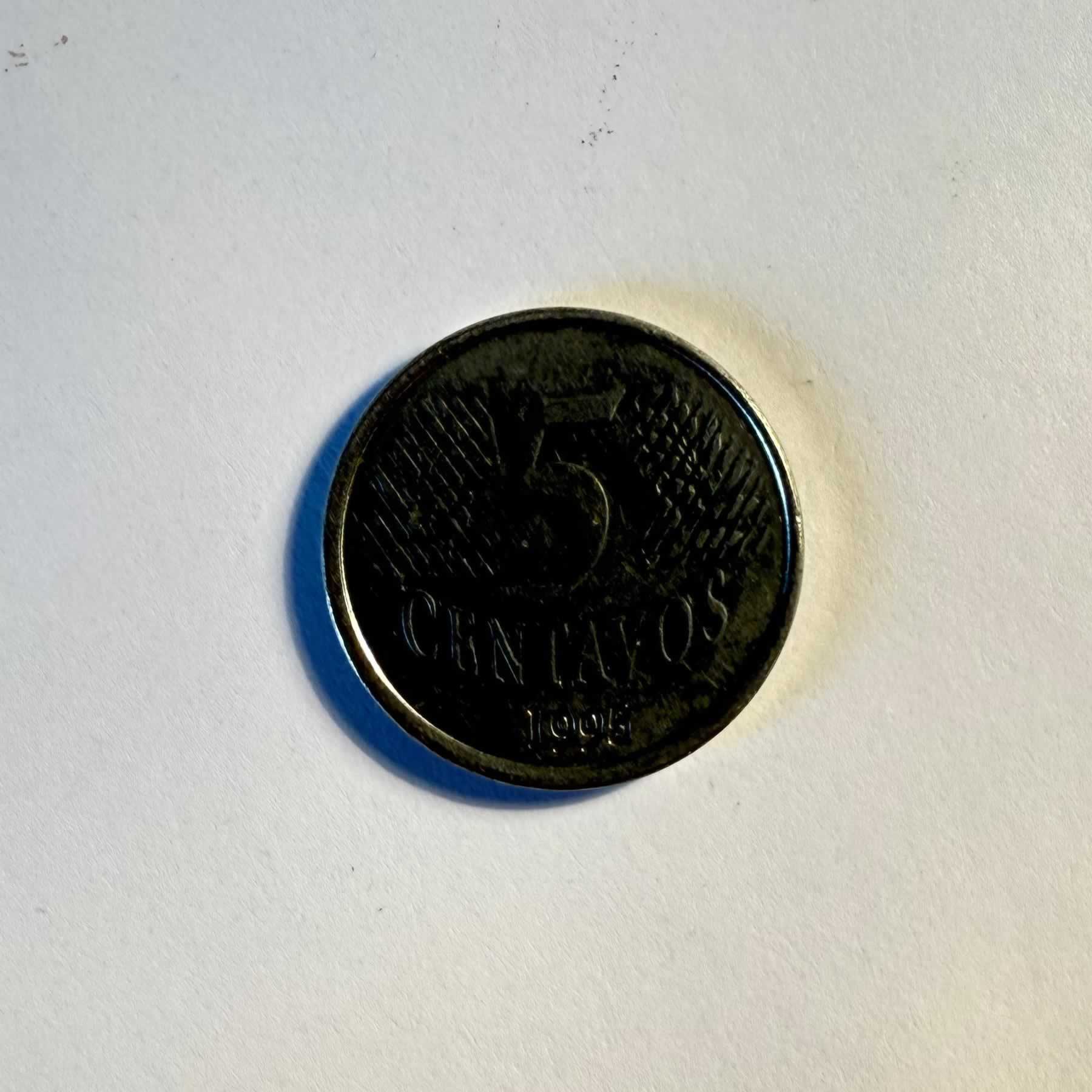 Anverso de 5 Centavos, 1995, Brasil · Real brasileño 1994 - Presente