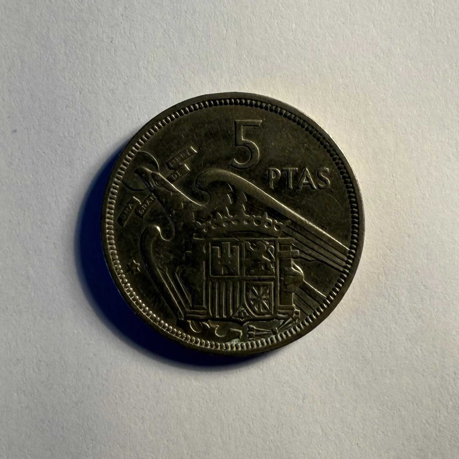 Anverso de 5 Pesetas, 1957