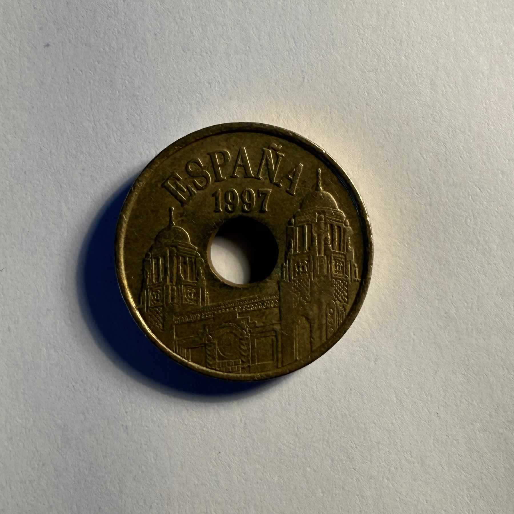 Reverso de 25 Pesetas, 1997, España · Rey Juan Carlos I 1975 - 2001