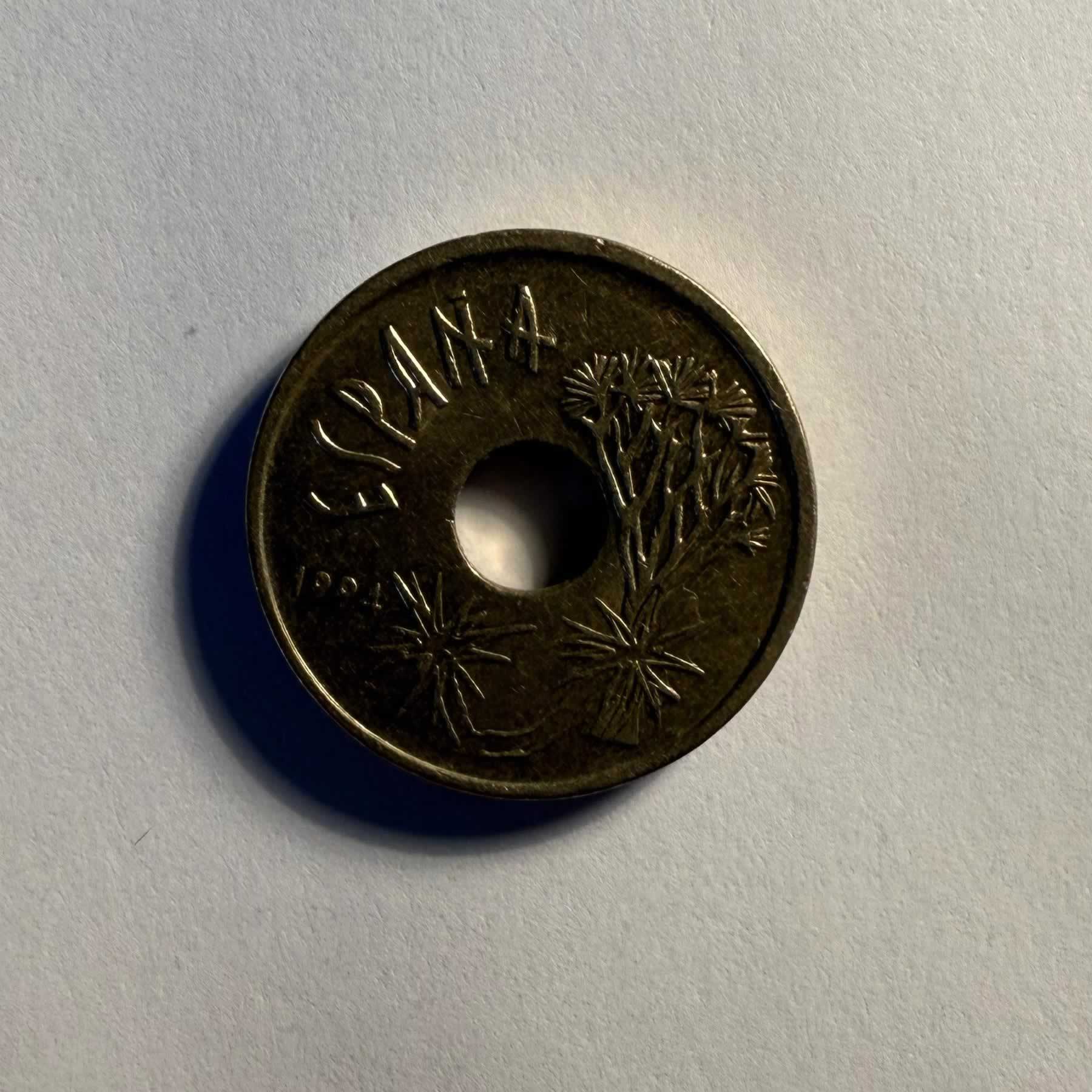 Reverso de 25 Pesetas, 1994, España · Rey Juan Carlos I 1975 - 2001
