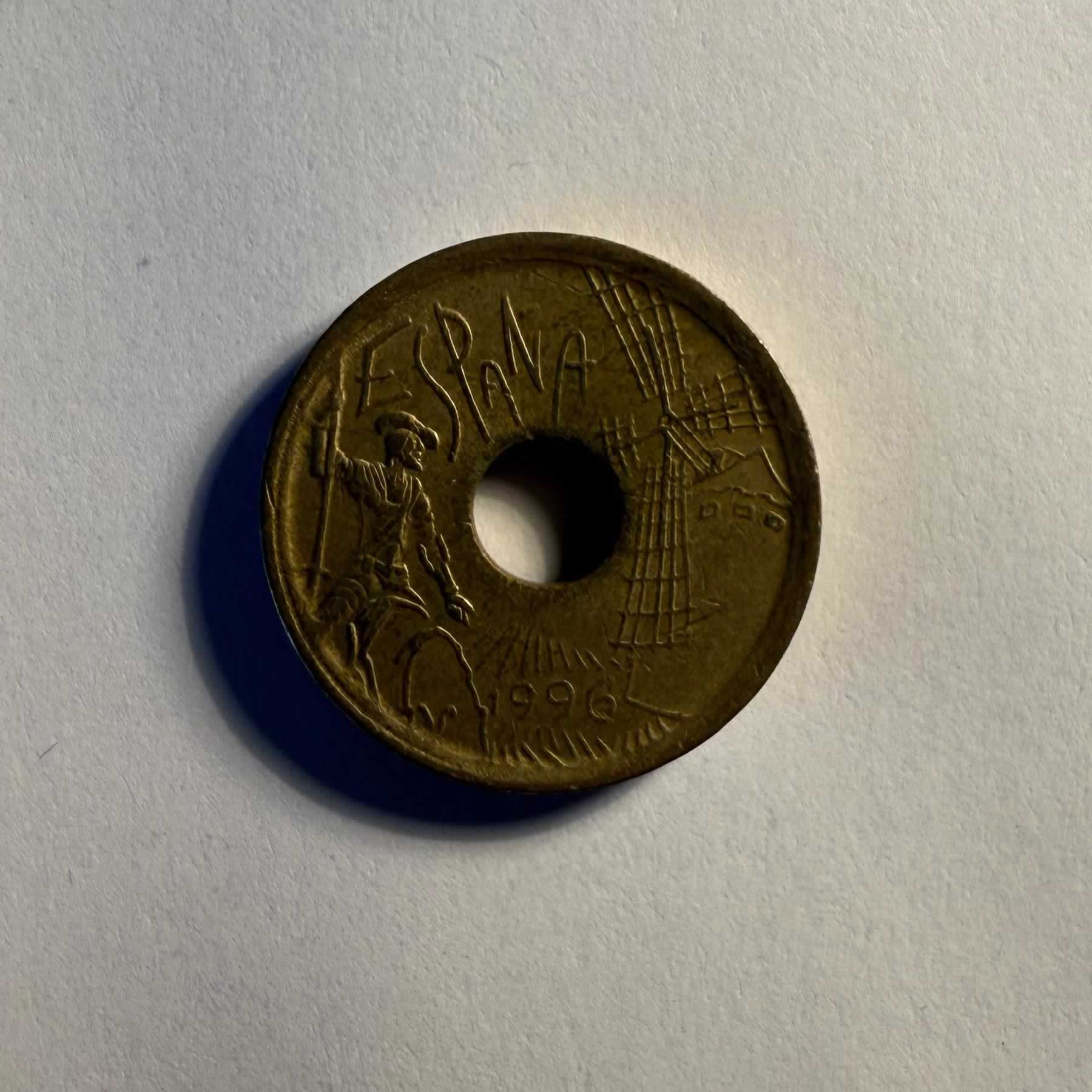 Reverso de 25 Pesetas, 1996, España · Rey Juan Carlos I 1975 - 2001