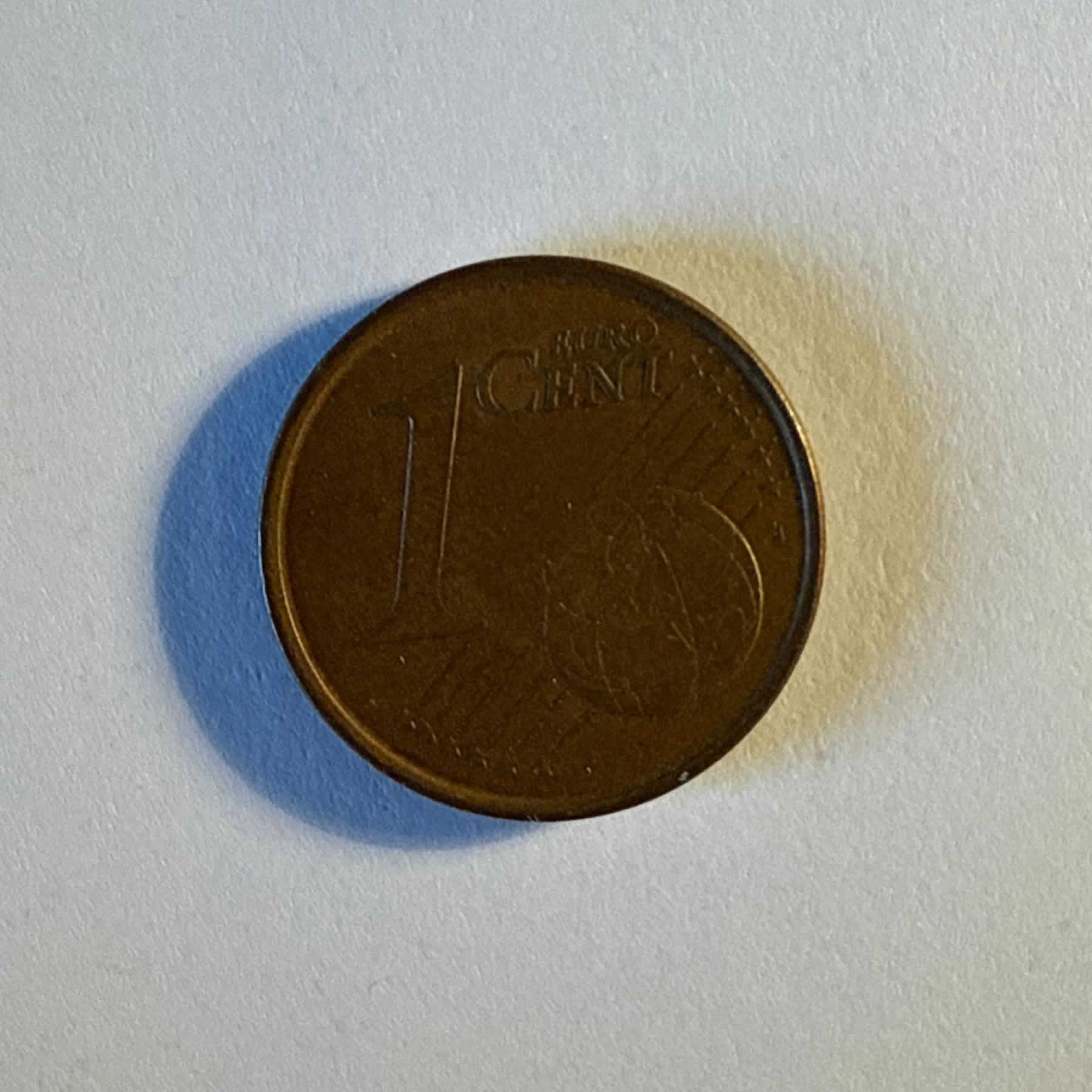 Anverso de 1 Euro Cent, 1999