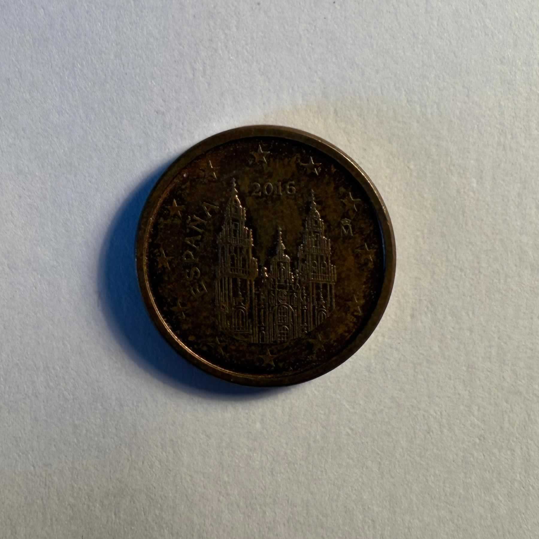 Reverso de 1 Euro Cent, 2015, 2016, 2017