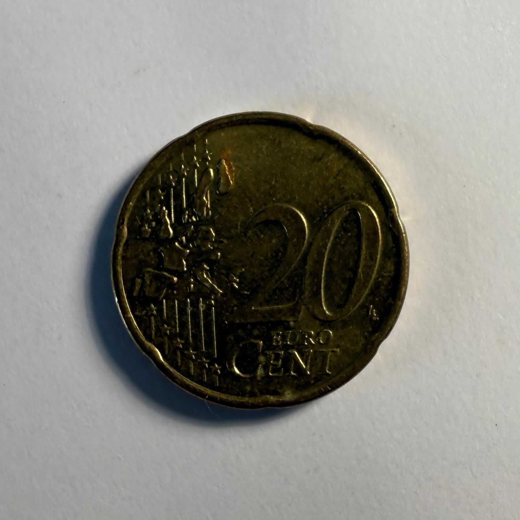 Anverso de 20 Euro Cent, 2000