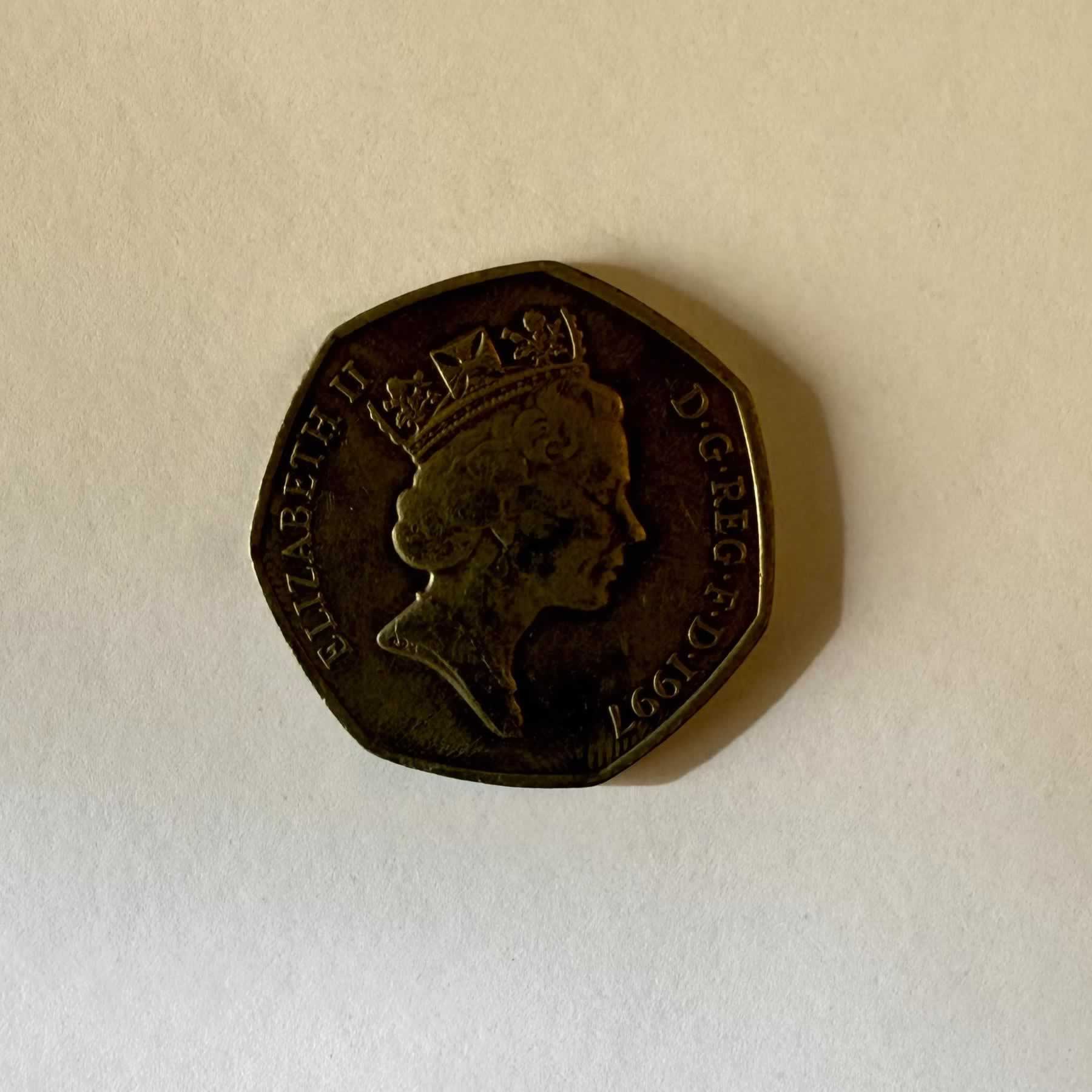 Reverso de 50 Pence, 1997