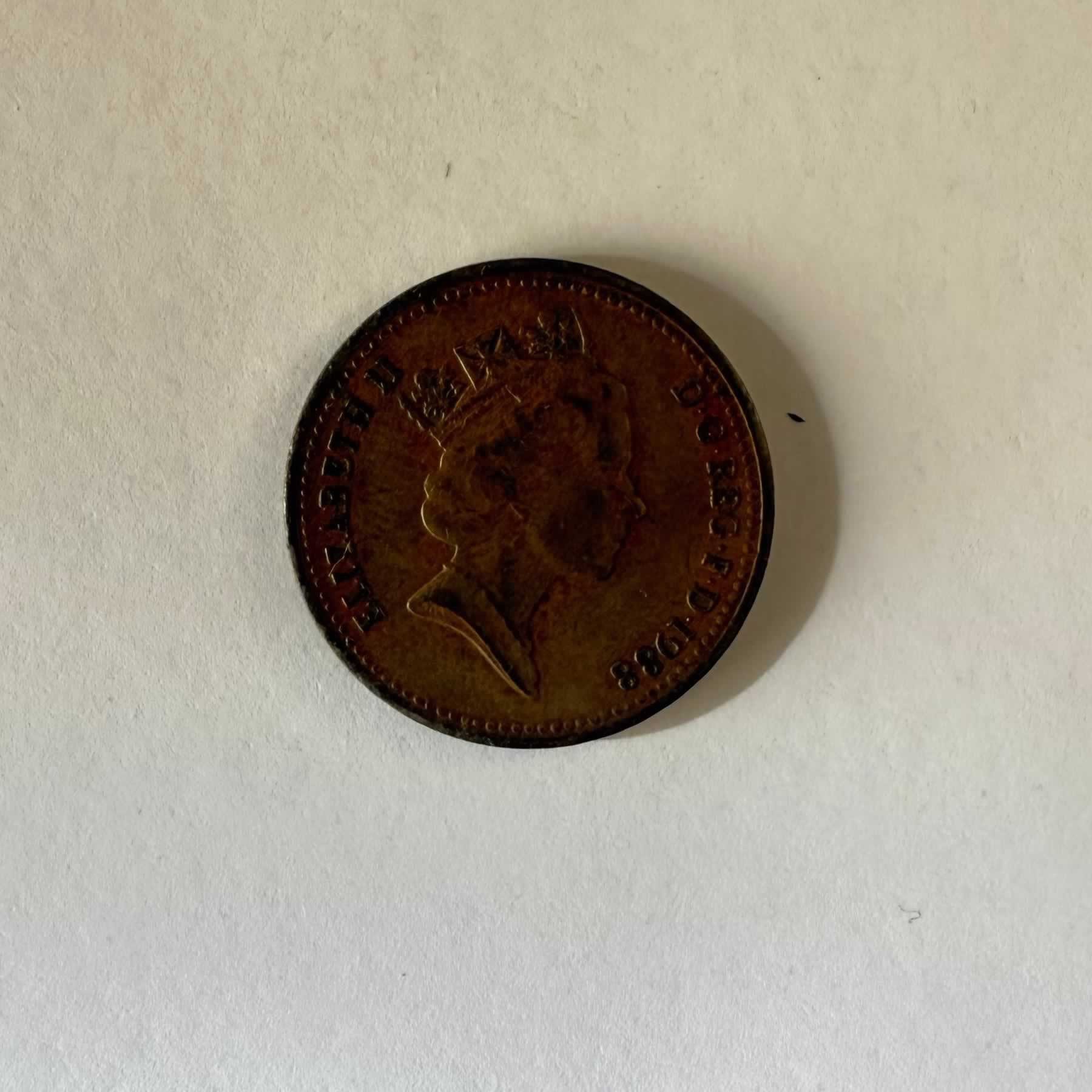 Reverso de 1 Penny, 1988