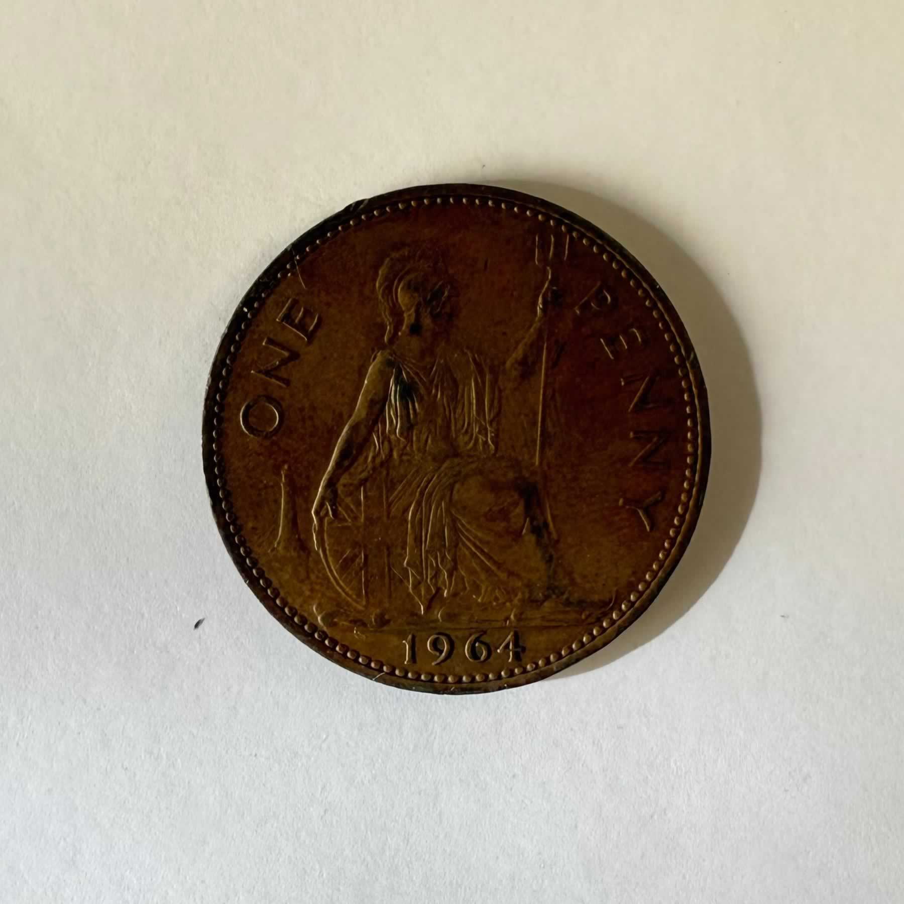 Anverso de 1 Penny, 1964