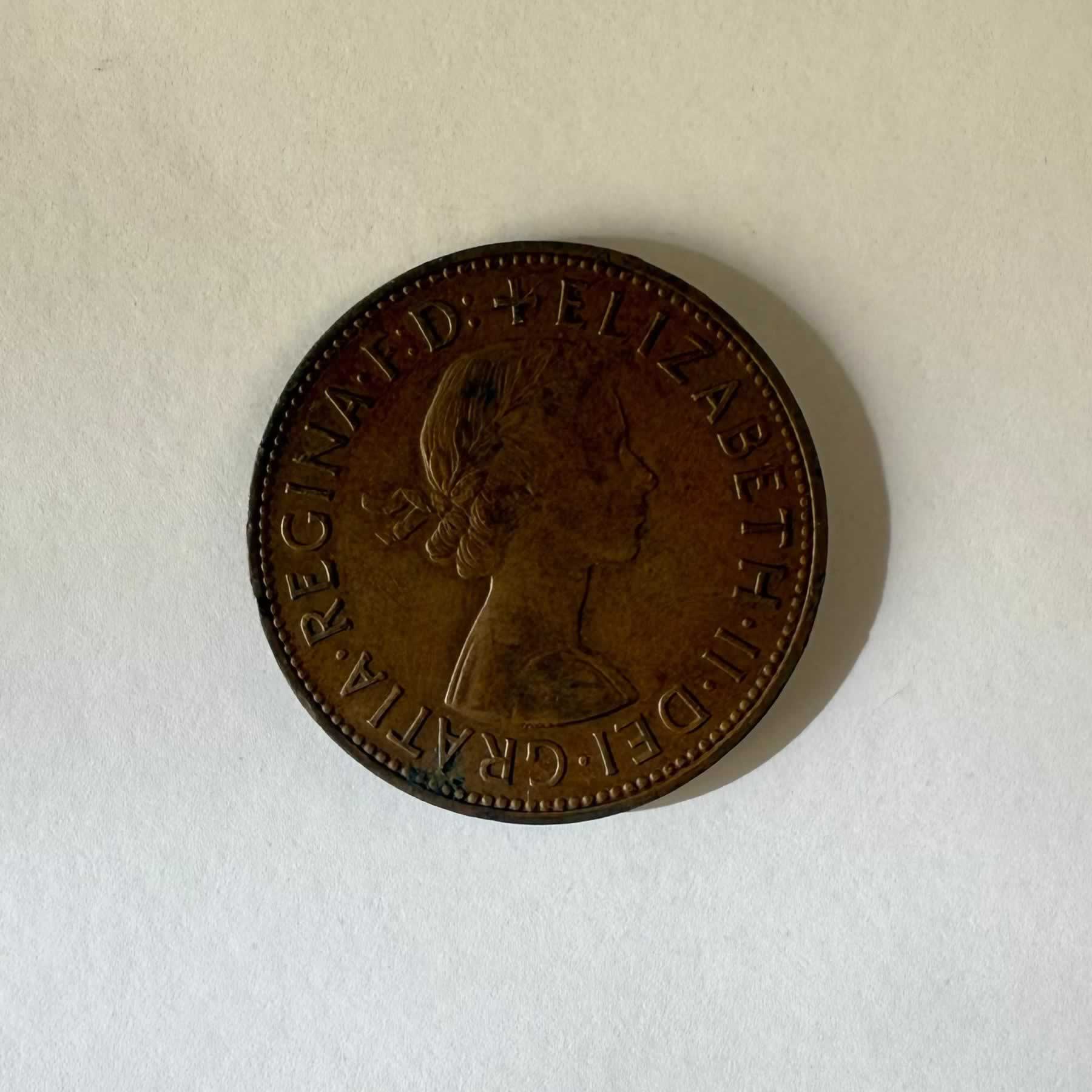 Reverso de 1 Penny, 1964