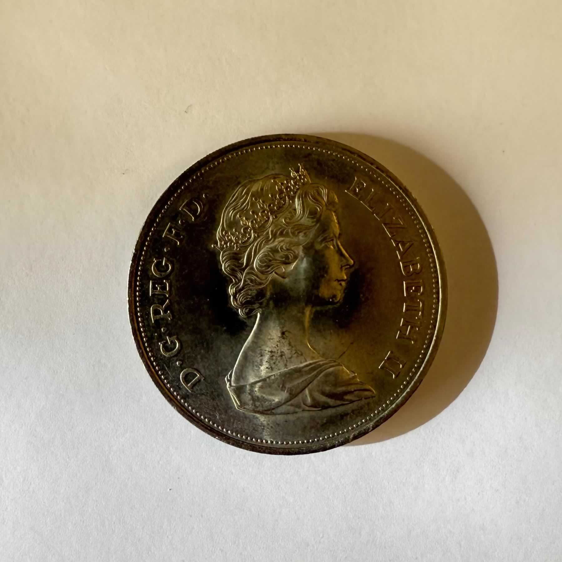 Reverso de 25 Pence, 1972