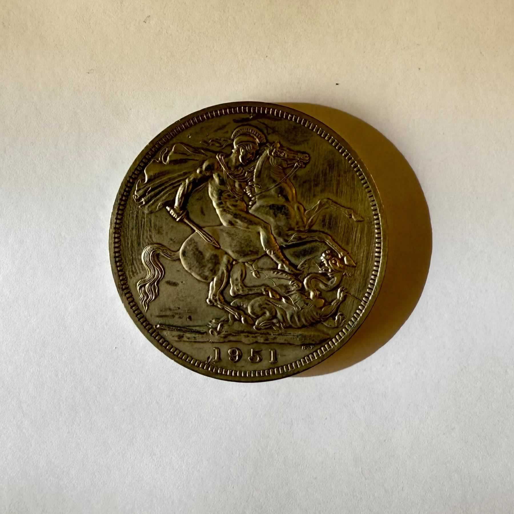 Anverso de 5 Shillings, 1951