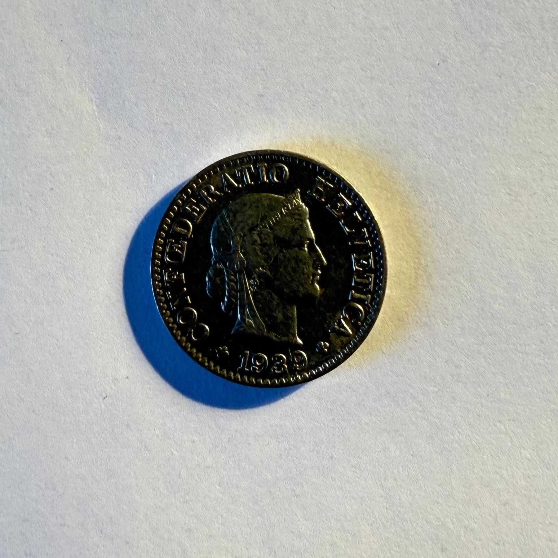 Reverso de 5 Centimos, 1939