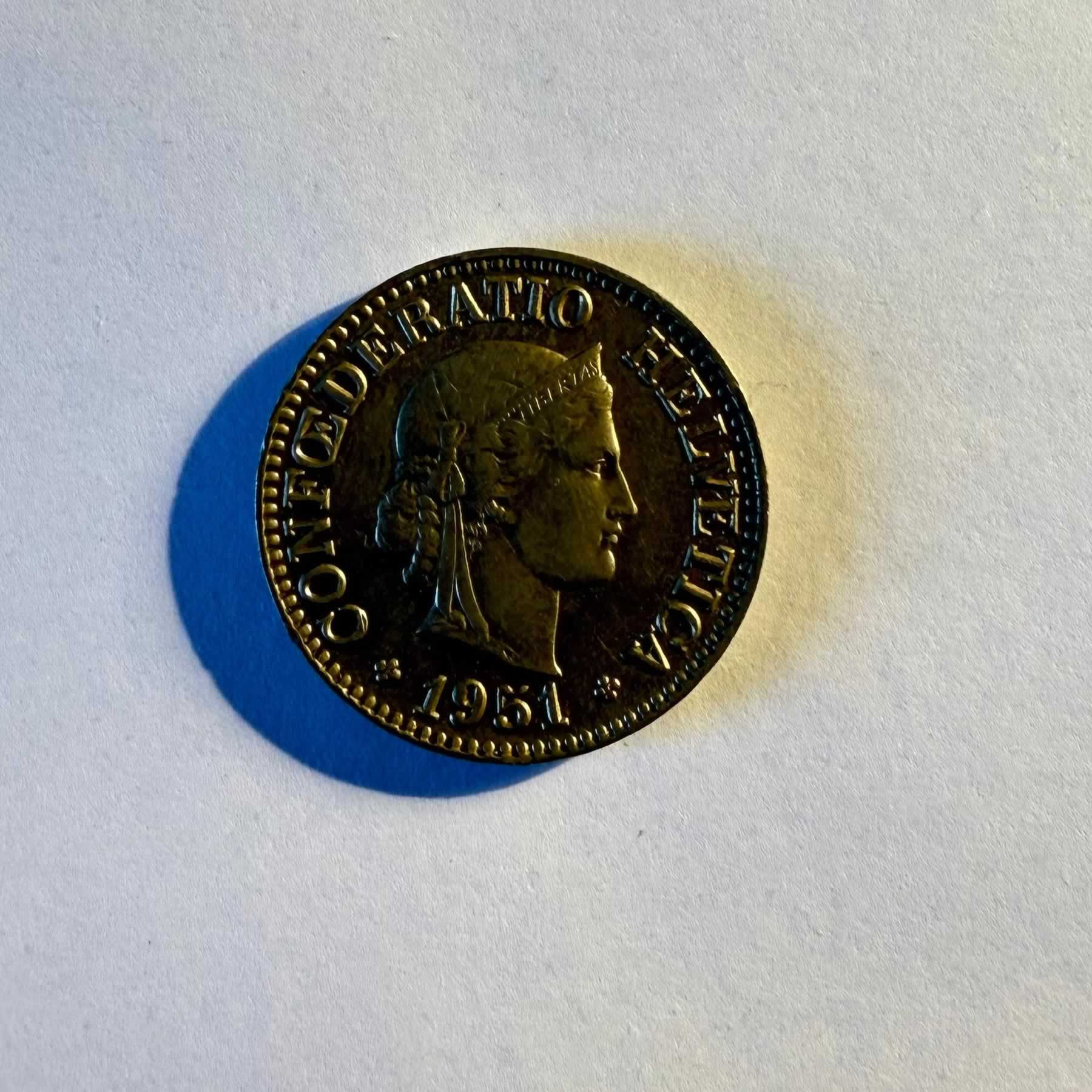 Reverso de 10 Céntimos, 1951
