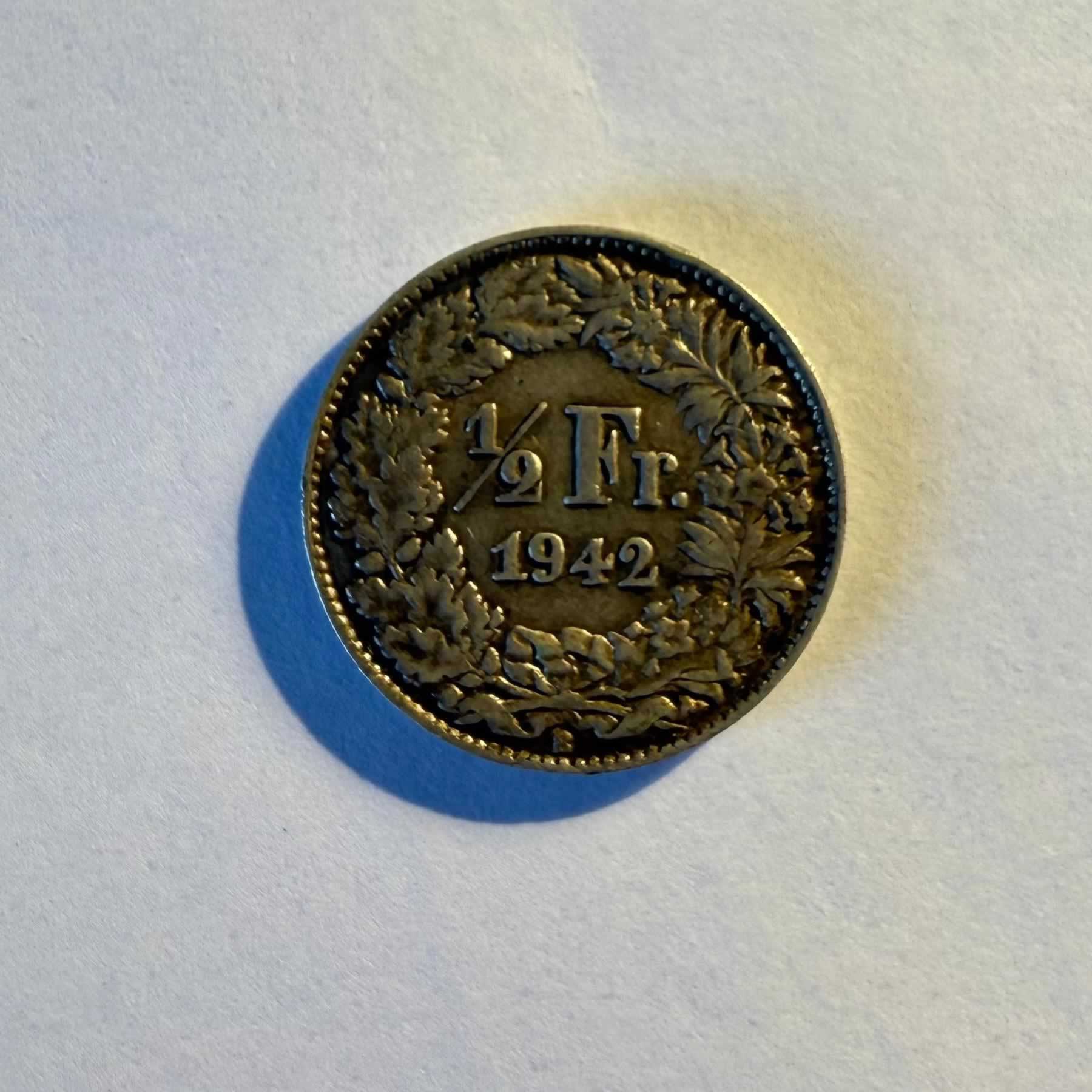 Anverso de 1/2 Franco, 1942, 1951